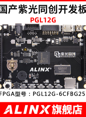 国产FPGA开发板 紫光同创 Logos系列 PGL12G 黑金 ALINX HDMI接口