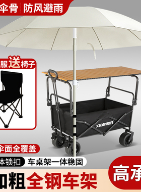 摆摊小推车可折叠展示架多功能专用夜市烤肠户外露营便携野餐车