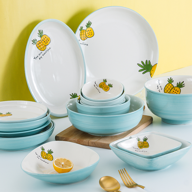 碗碟套装家用简约陶瓷盘子日式北欧ins餐具情侣吃饭组合碗筷套装|ruв категории посуда, посуда, чаша - от Buy2taobao.com для оказания профессиональной услуги покупки агента Taobao