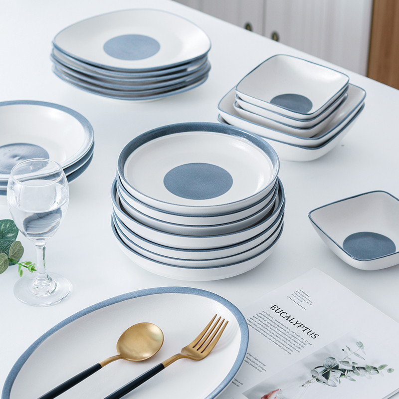 牛排盘子北欧风网红碗碟碗盘菜盘家用创意陶瓷碟子早餐餐具西餐盘