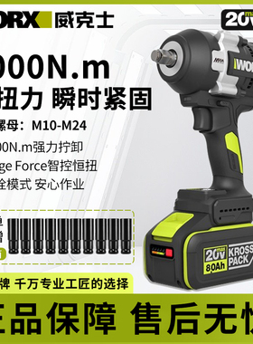 威克士1000牛大扭力电动扳手WU271无刷锂电池风炮冲击大扳手正品