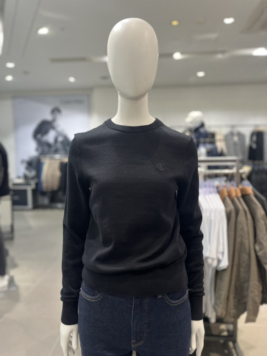 CK Jeans韩国专柜直邮女士保暖日常套头通勤长袖针织毛衣J225420