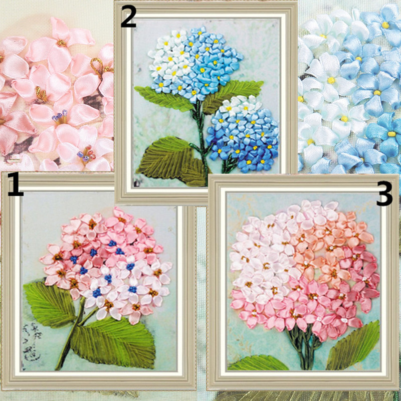 包邮正品丝带绣三联画新款新手diy手工初学小款立体绣欧式挂画