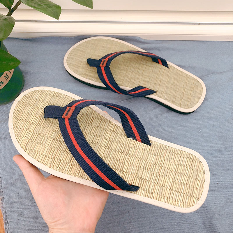 【凉席拖鞋】家居竹拖鞋夏男女防臭脚人字拖竹席藤草编凉拖鞋la15