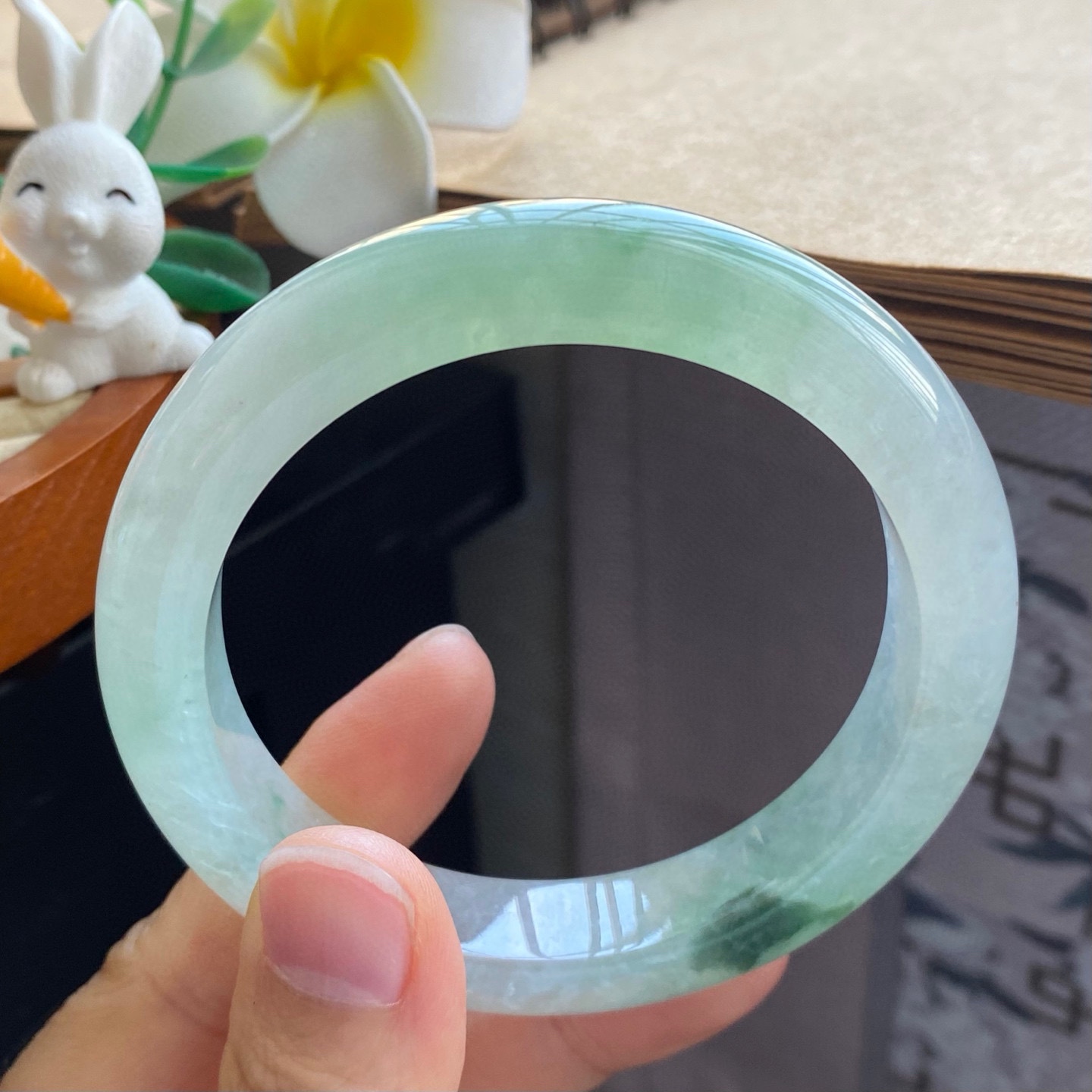 1.30批106号58.3-12.3-9！飘花镯！墨绿花很浓郁深邃！