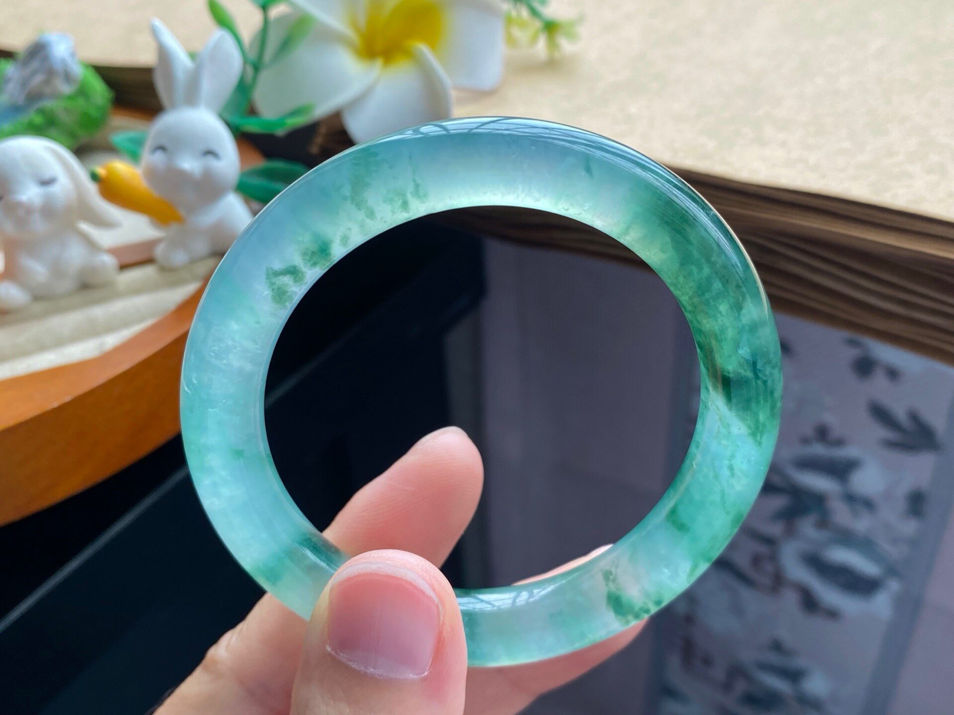 11.8批10375号52.9-9.7-9.5 冰透飘花圆条！富诗情画意的杰作！