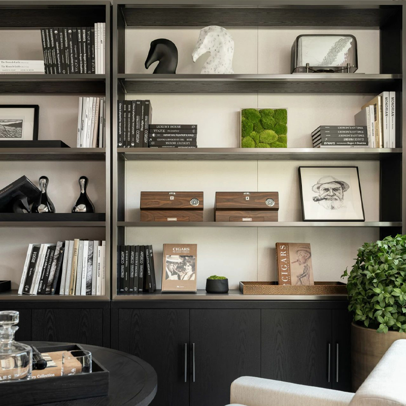 样板间客厅书柜书架书本摆件