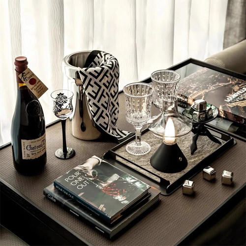 意式轻奢水吧台酒柜餐边柜摆件