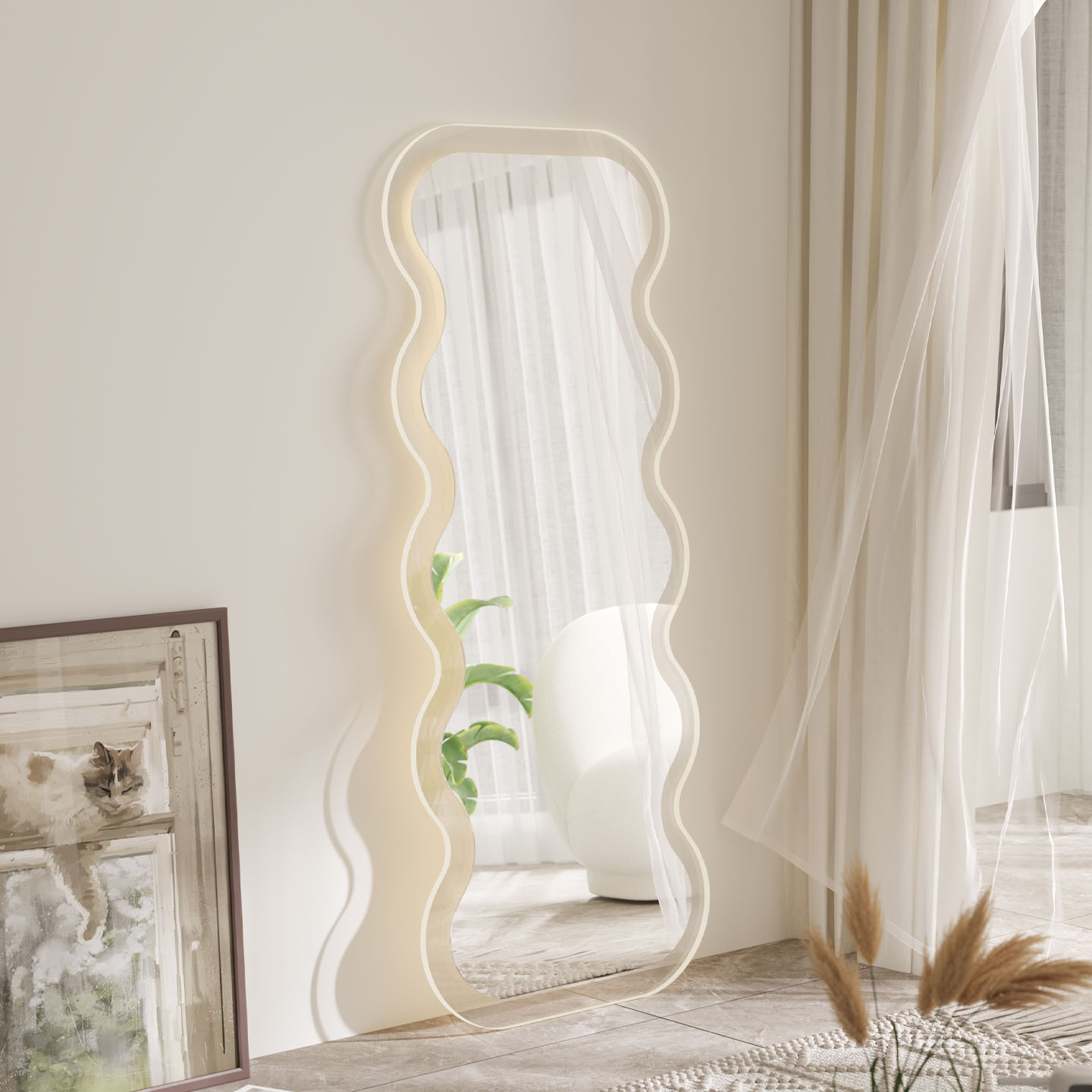 设计师亚克力灯镜穿衣镜