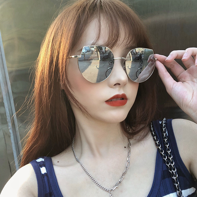 多边形水银炫酷墨镜蹦迪ins复古抖音网红2025新款时尚太阳眼镜女