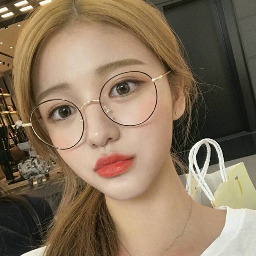 ins眼镜轻韩版潮金边圆女眼镜框文艺可爱ulzzang素颜装饰平光近视