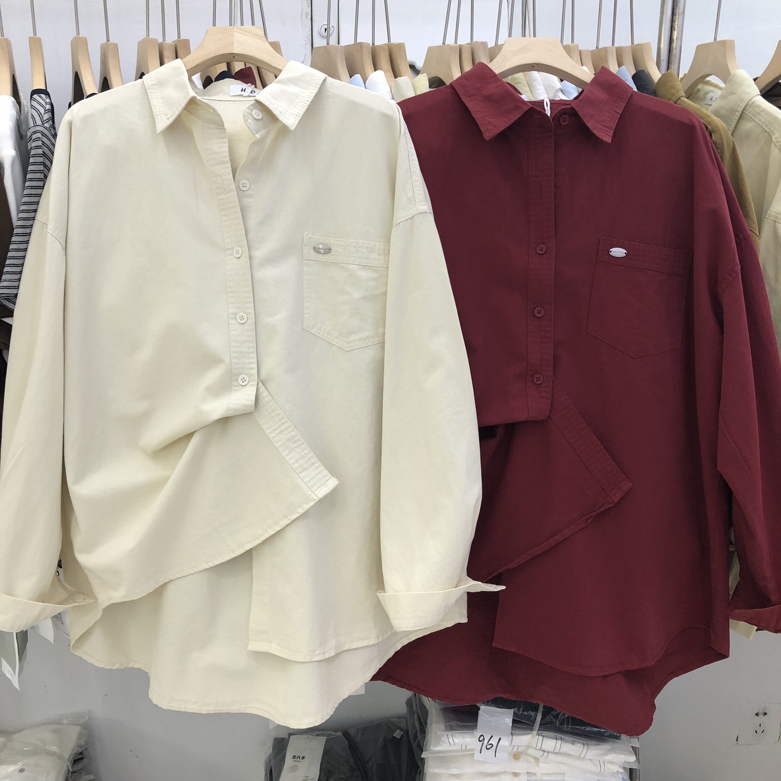 HBT2025秋季新款水洗棉高级感口袋标压线衬衫女百搭慵懒风上衣潮