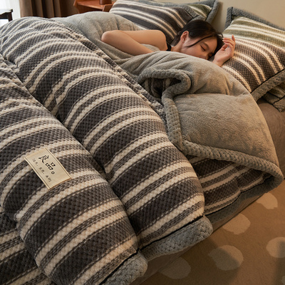 加绒冬被子被套牛奶绒棉被