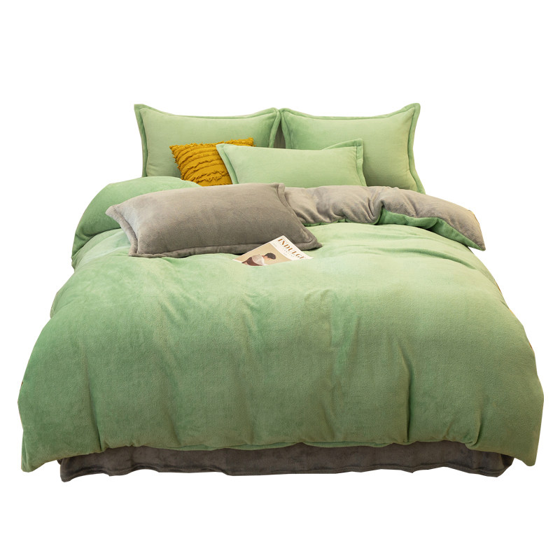 1米2床单被套三件套冬季法拉绒被罩单件加厚双面珊瑚法兰绒四件套