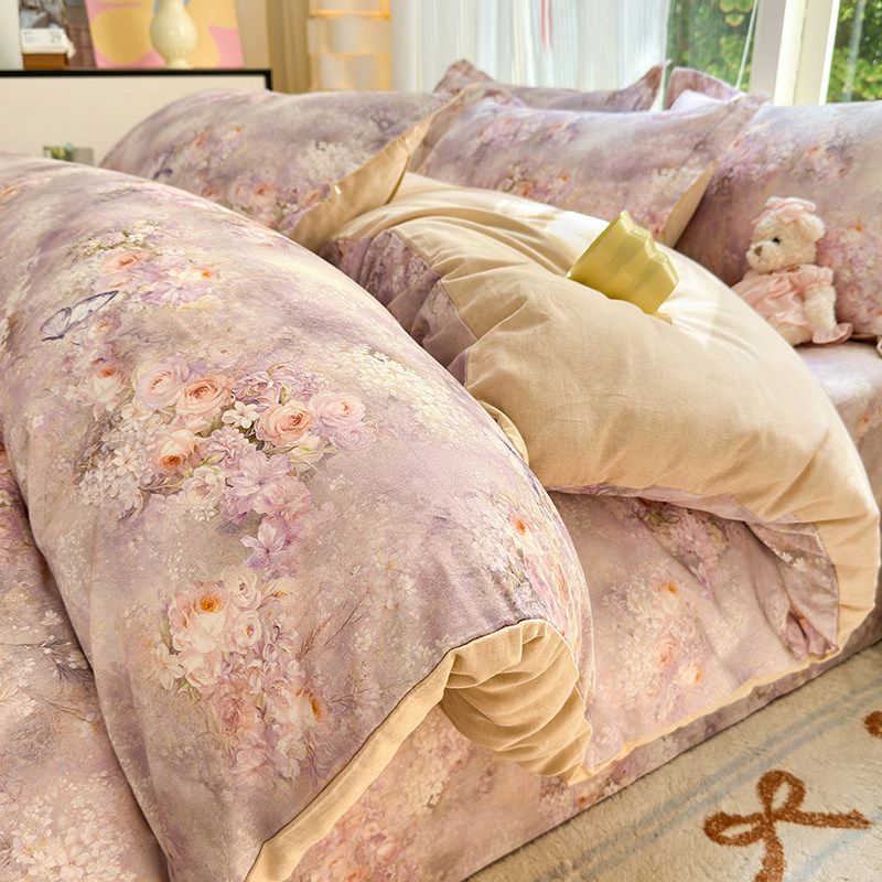 100%全棉加厚磨毛四件套2026纯棉床品床笠款四季被套罩床单人三件,床上用品,床品套件/四件套/多件套,淘宝优惠券,粉丝福利购,淘宝优惠卷