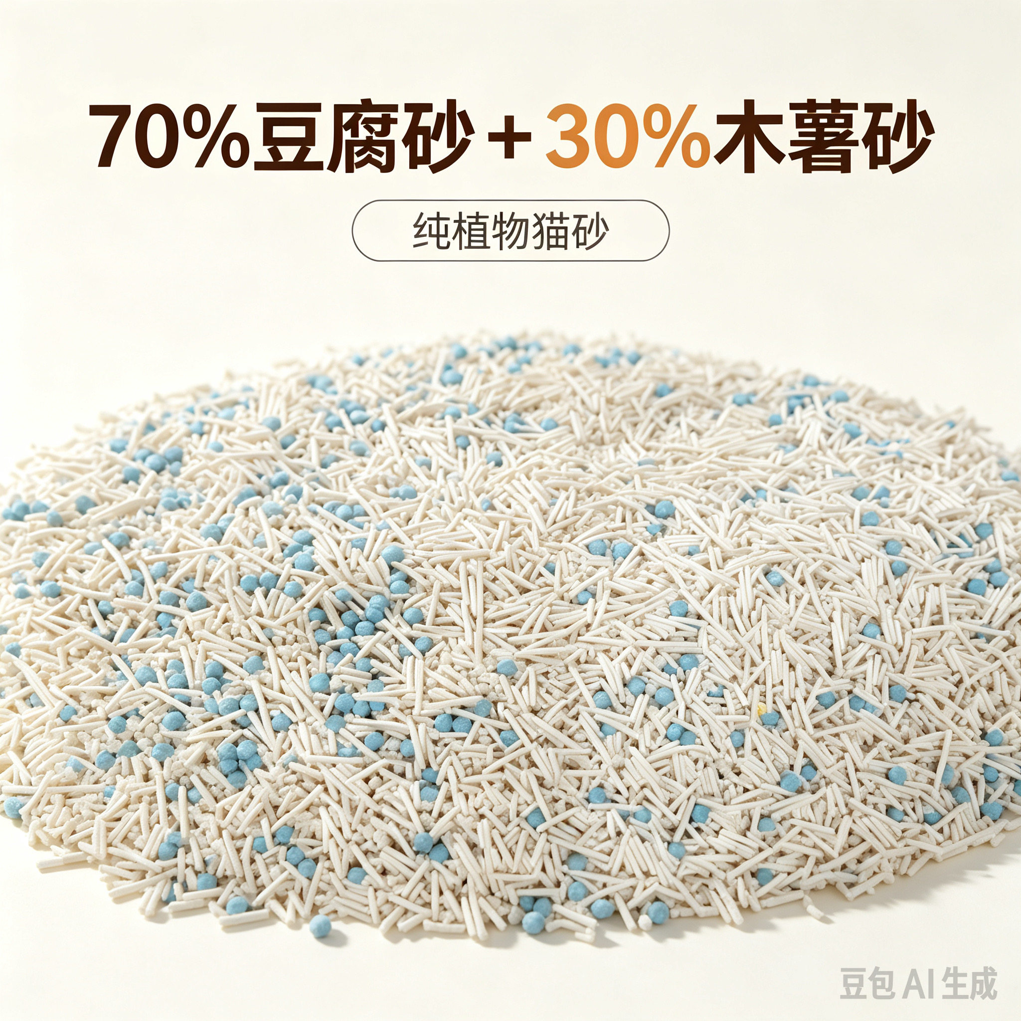 植物猫砂70%豆腐砂+30%木薯砂一箱4包20斤