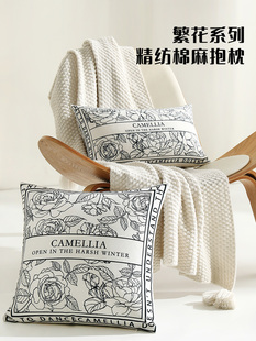 艺喜缘棉麻ins风抱枕沙发客厅轻奢高级感家用飘窗靠垫办公室腰靠