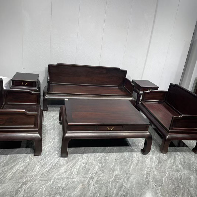 红木家具大红酸枝明式沙发六件套交趾黄檀明清古典实木沙发组合