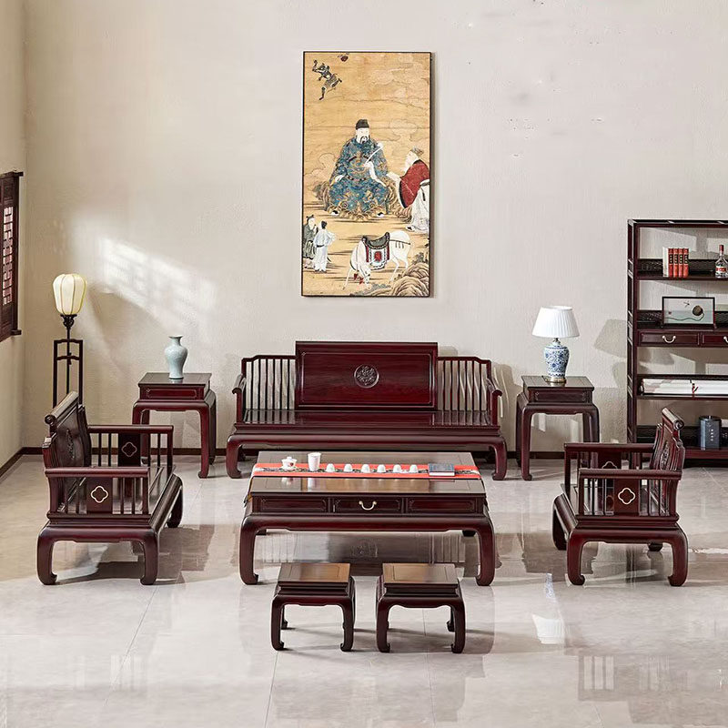 赞比亚紫檀柳书沙发八件套新中式经济型客厅沙发组合红木家具,住宅家具,红木沙发,淘宝优惠券,粉丝福利购,淘宝优惠卷