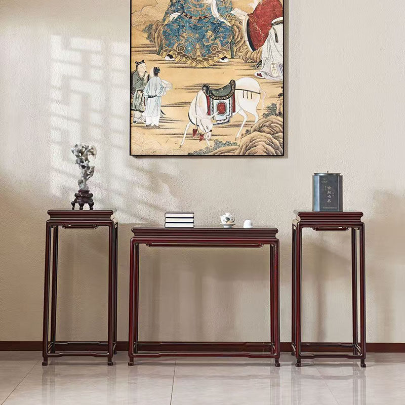 赞比亚紫檀苏式条案三件套中式平头案端景台禅意条几花架组合,住宅家具,红木边桌几类,淘宝优惠券,粉丝福利购,淘宝优惠卷