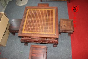 红木家具大红酸枝三用棋盘象棋自带电磁炉五件套交趾黄檀木雕围棋