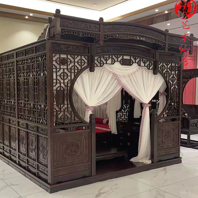 红木家具印度小叶紫檀木千工拔步床实木中式仿古架子床婚床双人床