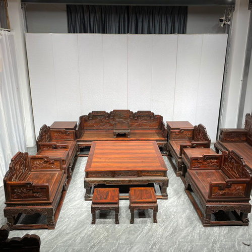 大红酸枝带托尼国宾款沙发十三件套交趾黄檀实木沙发红木宝座沙发