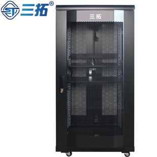 19英寸监控弱电网络服务器机柜 机柜1米20U高600宽600深18U后门双开 加厚网门板材 ST.6620K 三拓