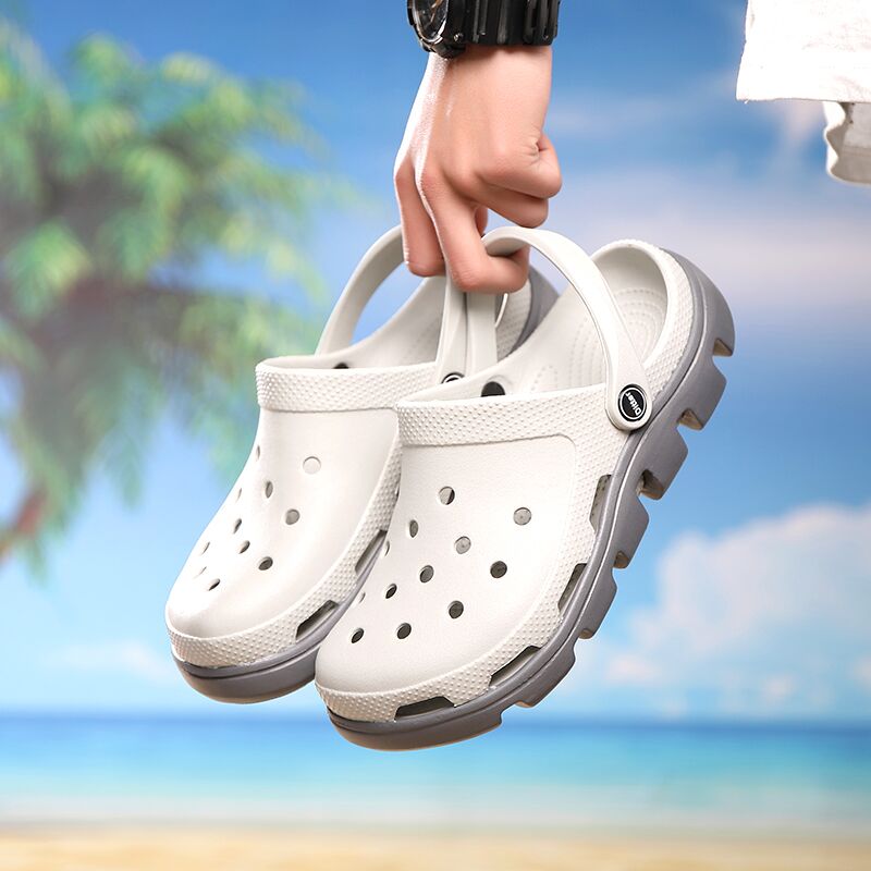防滑沙滩鞋鹿晗同款洞洞鞋男夏季海边情侣大码厚底包头凉拖鞋外穿在类目 流行男鞋, 凉鞋, 洞洞鞋中 - 来自Buy2taobao.com提供专业的淘宝代购服务