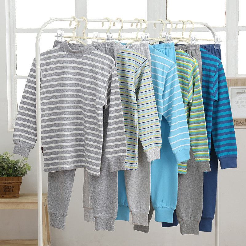 萱泽纯棉条纹高领内衣儿童秋衣秋裤内搭保暖男女童长袖上衣两件套,童装/婴儿装/亲子装,内衣套装,淘宝优惠券,粉丝福利购,淘宝优惠卷