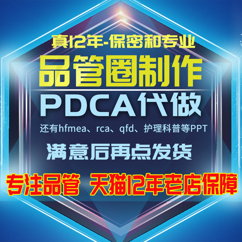品管圈制作代PDCA护理RCA做hfmea圈徽个案qcc品管圈PPT设计制作