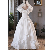 轻婚纱2025新款 法式 在逃公主高级感复古简约缎面港风旅拍影楼礼服