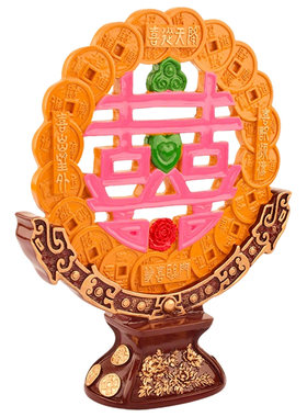 李居明2026年九宫方位吉祥物喜从天降摆件喜出望外客厅办公室摆设