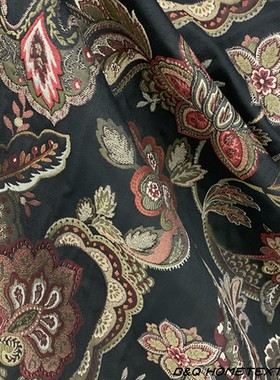 欧式大提花沙发套面料美式客厅酒店别墅样板间窗帘抱枕等软装布料