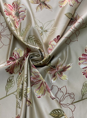 样板间轻奢花卉窗帘布艺及酒店配套沙发抱枕靠包以及工程装饰布