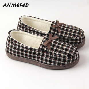 软底家居室内踩屎感豆豆棉鞋 出口女士包跟棉拖鞋 女秋冬月子孕妇鞋