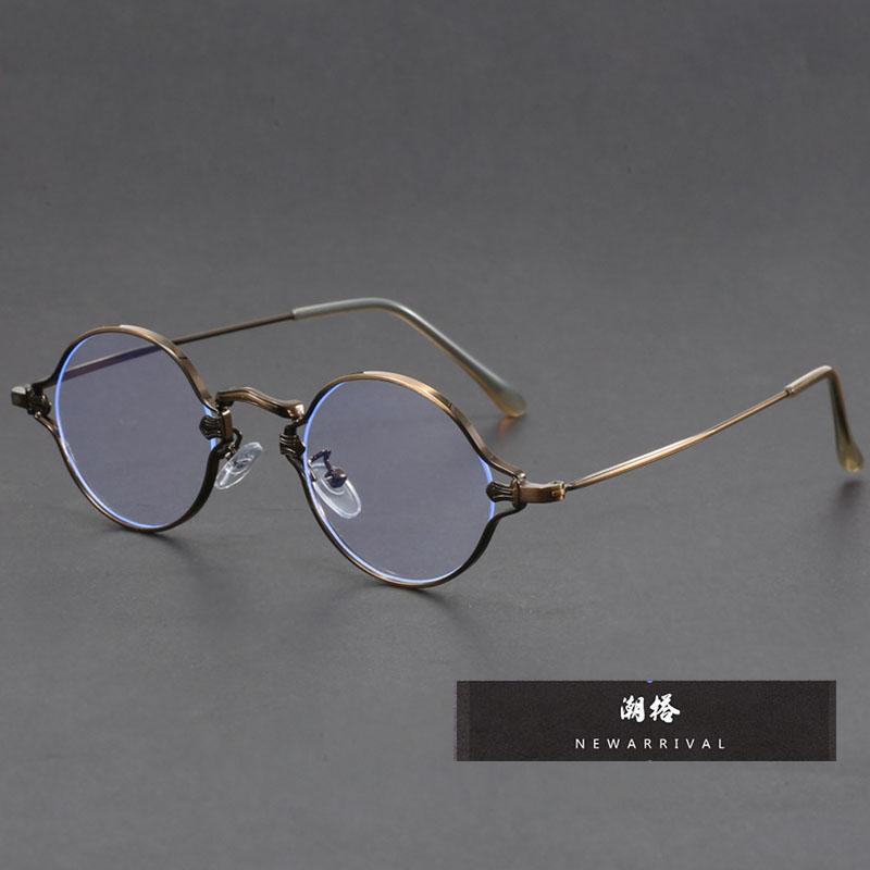 小众风设计师渐变色手工眼镜框超轻文艺时尚圆形复古架可配近视潮