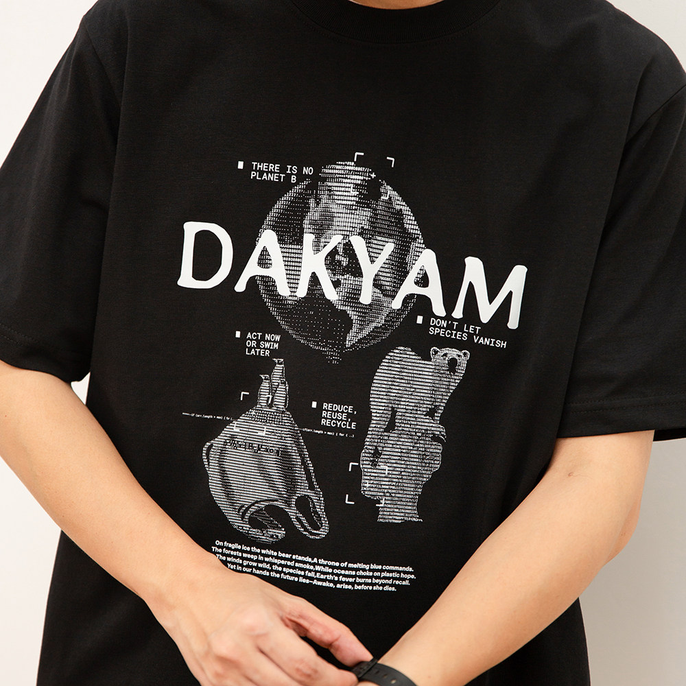DAKYAM(达人)2026S/S No Planet B TEE环保主题数据点阵短袖TEE恤