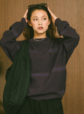 DAKYAM(达人)2025A/W Woven Lines Knit轻构短款宽松BOXY条纹毛衣