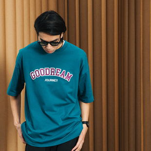 T恤男情侣Tee 寻梦之旅立体贴布绣花落肩宽松纯棉短袖 DAKYAM 达人