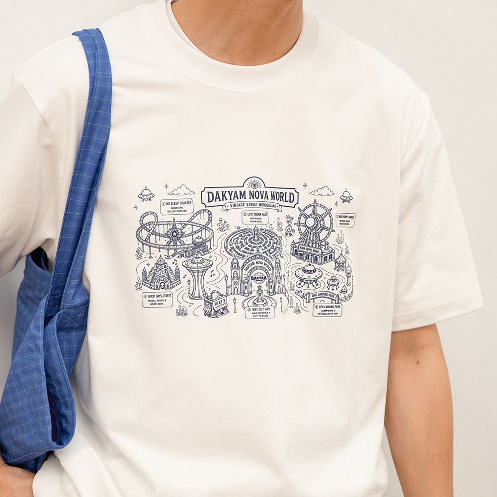 DAKYAM(达人) 2026S/S NOVA WORLD Tee奇幻乐园线稿插画短袖TEE恤