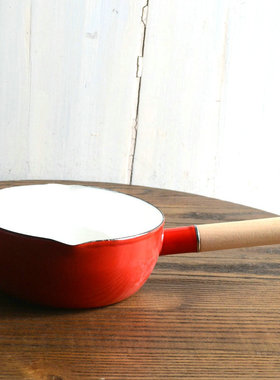 一米搪瓷、微瑕疵纯色18CM搪瓷奶锅单柄雪平锅珐琅汤锅煮面辅食锅