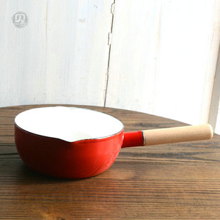 一米搪瓷、微瑕疵纯色18CM搪瓷奶锅单柄雪平锅珐琅汤锅煮面辅食锅