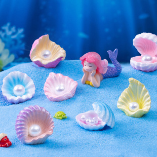 鱼缸造景装饰品小摆件桌面水族箱布景贝壳珍珠小配件