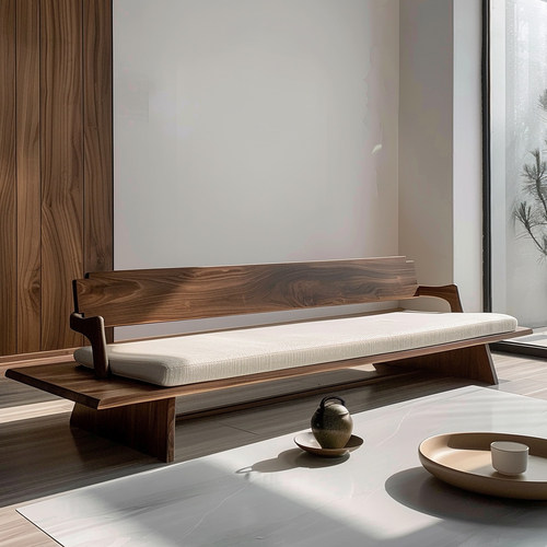 高端北美黑胡桃木2025接待客厅家具新中式禅意白蜡木沙发茶几组合