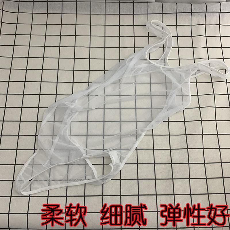 性感全透明连体衣勒网纱蕾丝露背式超薄款丁子背心无袖诱惑柔软夏