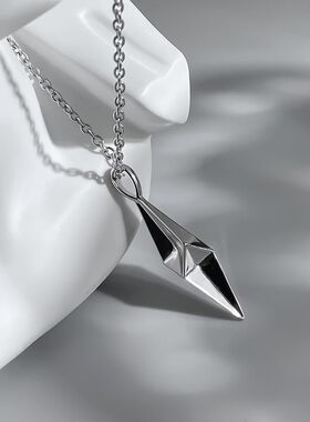 新疆仓几何星芒菱形项链个性ins小众冷淡设计简约潮流高级吊坠