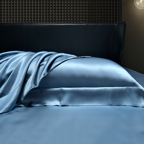 重磅真丝枕套纯色柔软枕水人家