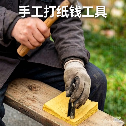 手工打纸钱工具老式圆柱形钱凿子打钱錾子锻打淬火钱圆传统打纸器
