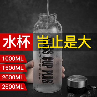 大号玻璃杯双层耐热防爆耐高温超大容量水杯男士 泡茶杯便携1000ml